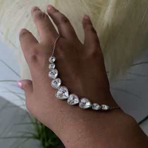 Swarovski 9 Heart Silver Necklace